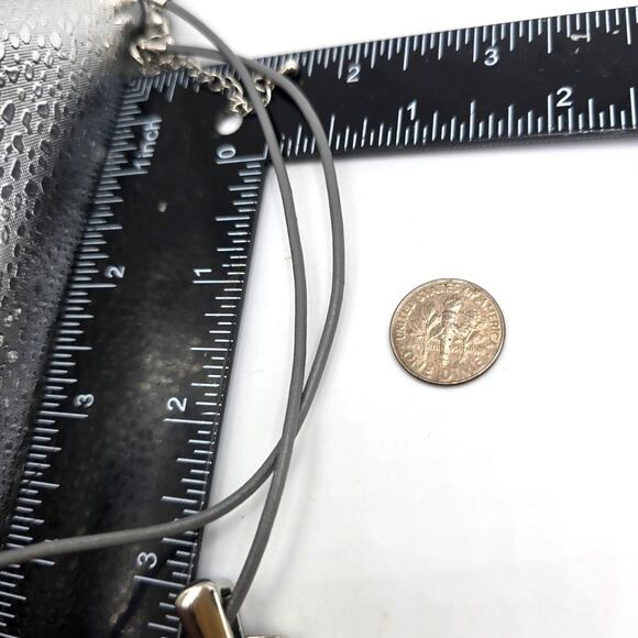 Orange Brown Pendant Necklace Silver Tone Rope Chain Ornate Thailand Jewelry - Picture 6 of 7